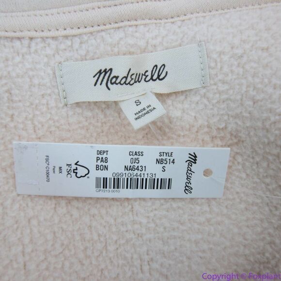 NEW Madewell (Re)sourced Fleece Hooded‎ Zip Jacket, S, NB514 - Picture 14 of 16